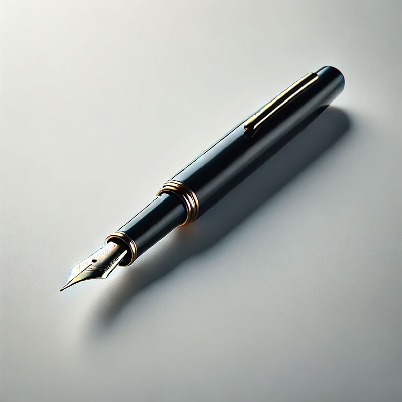 a black and gold fountain pen